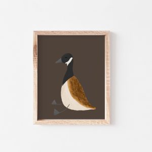 Tranh treo tường, tranh trang trí phòng bé, Canada Goose Art Print Silly Goose Wall Art Cute Goose Poster Dark Brown Boy Nursery Decor Goose Printable Kids Room Goose Moody Nursery Art