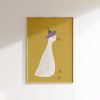 Tranh treo tường, tranh hoa trang trí phòng bé, Silly Goose Wall Art Cute Goose Poster Yellow Girl Nursery Decor Goose Printable Floral Girls Room Print Goose with Flower Hat Illustration