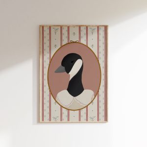 Tranh treo tường, tranh phong cảnh trang trí phòng bé, Canada Goose Printable Abstract Vintage Goose Printable Grandmillenial Art Vintage Aesthetic Nursery Cottagecore Girl's Room Goose Print