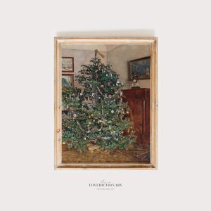 Tranh Tĩnh vật Santa, Tranh Giáng Sinh Vintage, Trang trí Noel Mộc mạc