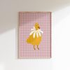 Tranh treo tường, tranh phong cảnh trang trí phòng bé, Girls Room Duck Print Cottagecore Nursery Little Girls Room Gingham Wall Art Preppy Nursery Art Pink Gingham Print Bright Nursery Decor