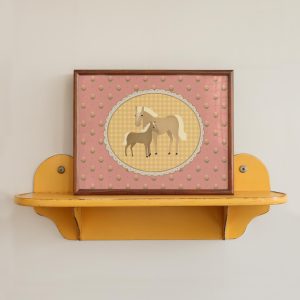 Tranh treo tường, tranh phong cảnh trang trí phòng bé, Horse Nursery Art Horse Painting Equestrian Art Baby Horse Cottage Nursery Girls Horse Decor Country Girl Print Horse Printable Horse Art