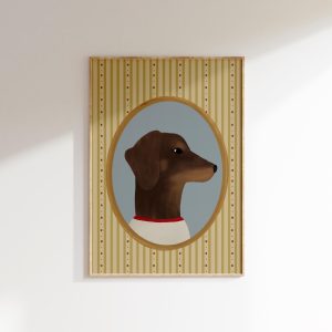 Tranh treo tường, tranh động vật chân dung trang trí, Printable Dog Art Dachshund Decor Vintage Dog Art Boy's Room Dog Print Wiener Dog Dachshund Art Dachshund Lover Gift Pet Portrait Dachshund