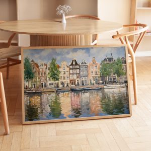 Tranh treo tường, tranh trang trí, Amsterdam Art Print Holland Decor Amsterdam Painting Amsterdam Printable Wall Art Cityscape Art Print Amsterdam Amsterdam Gift