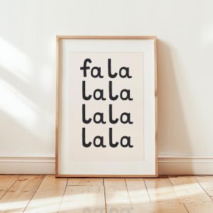 Tranh Quote 'Fa La La La', Trang trí Lễ hội Tối giản, Phong cách Scandi, Boho Hiện đại