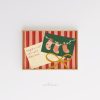 Tranh Quote 'Naughty or Nice', Trang trí Thẻ và Tất Lễ hội, Nền Sọc Đỏ Xanh