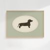 Tranh treo tường, tranh phong cảnh động vật trang trí, Dachshund Art Dog Sketch Sage Green Little Boy Room Dog Nursery Wall Art Weiner Dog Gifts Thin Stripe Cottage Nursery Dog Print Dog Poster