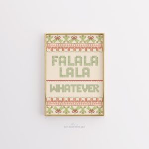 Tranh Thêu chữ thập 'Fa La La Whatever' Vui nhộn, Phong cách Bắc Âu