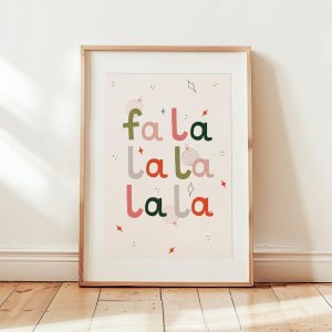 Tranh Quote 'Fa La La', Biển hiệu 'Fa La La', Trang trí Giáng Sinh Hiện đại Nhiều màu sắc