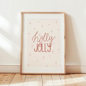 Tranh Chữ 'Holly Jolly Holiday', 'Merry Christmas', Trang trí Giáng Sinh Phòng Trẻ em
