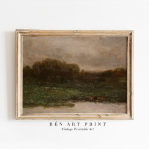 Tranh treo tường Antique Landscape Painting Printable Wall Art  Vintage Summer