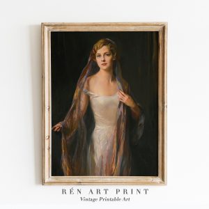 Tranh treo tường Antique Portrait Wall Art  Woman Portrait Painting  Victorian Woman Painting  Woman Portrait