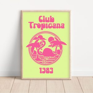 Tranh treo tường Club Tropicana Retro 1980's Print - Fashion Print, Neon Art, Trendy Wall Art