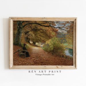 Tranh treo tường Fall Painting Wall Art  Autumn Landscape Painting  Warm Tone
