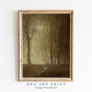 Tranh treo tường Moody Landscape Painting  Dark Wall Art