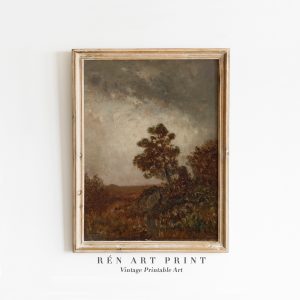 Tranh treo tường Moody Landscape Painting Printable Wall Art