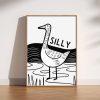Tranh treo tường Silly Goose Print, Fun Hand Drawn Goose Print, Funny Humour Cheeky Gift