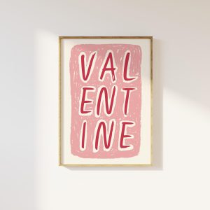 Tranh treo tường Valentine Wall Art, Digital Art Download, Whimsical Valentines Day Print, Girly Wall Art
