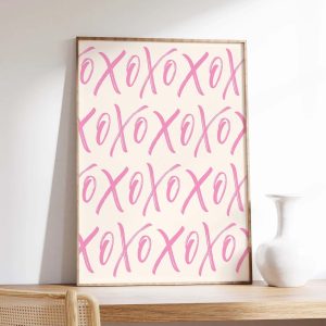 Tranh treo tường XOXO Print  Digital Art Download  Cute Valentine's Print  Retro Hug and   Trendy Valentine's Printable