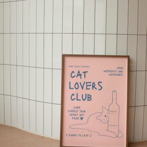 Tranh treo tường Cat Lovers Club Wall Print, Cute Cat Print, Cat Poster, Digital Download Prints