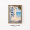 Tranh treo tường Coastal Beach Shower Wall Art - Serene Mediterranean Seascape Painting