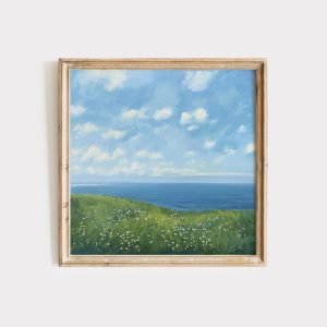 Tranh treo tường Coastal Landscape Painting Ocean View Wall Art