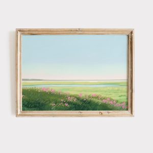 Tranh treo tường Colorful Marsh Oil Painting Coastal Wall Art