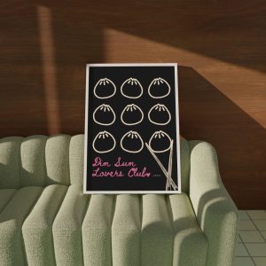 Tranh treo tường Dumplings Poster - Retro Food Poster - Asian Food Poster - Dim Sum Digital Print
