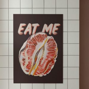 Tranh treo tường Eat Me Wall Print, Citrus Grapefruit Wall Art, Kitchen Wall Decor