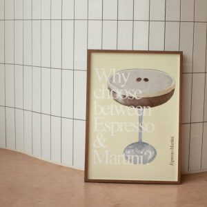 Tranh treo tường Espresso Martini Wall Print, Bar Cart Wall Art, Kitchen Wall Decor