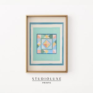 Tranh treo tường Geometric Mosaic Art Print - Mid-Century Modern Scandinavian Decor