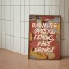 Tranh treo tường Lemon Wall Print Retro Wall Art Funny Wall Poster Digital