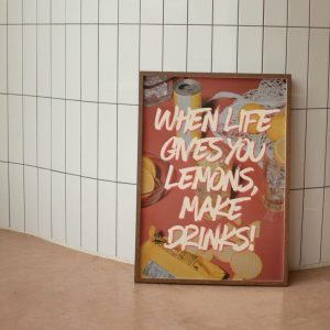 Tranh treo tường Lemon Wall Print Retro Wall Art Funny Wall Poster Digital