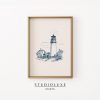 Tranh treo tường Lighthouse Coastal Print Vintage Navy Blue Nautical Wall Art
