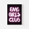 Tranh treo tường Emo Girls Club Print - Elder Emo, Emo Quote Print, Grunge, Goth, Pink And Black Art Print