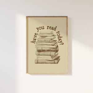 Tranh treo tường Have You Read Today Retro Print - Risograph Effect, Vintage Retro Style, Light Dark Academia