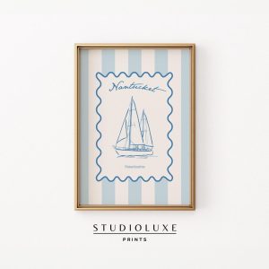 Tranh treo tường Nantucket Print, East Coast Prints, Coastal Wall Art, Coastal Granddaughter Aesthetic