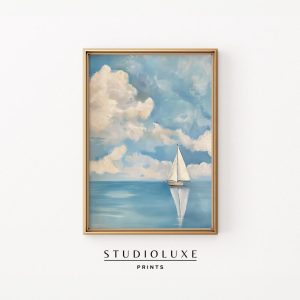 Tranh treo tường Sailboat Nautical Print Coastal Kitchen Wall Art