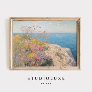 Tranh treo tường Wildflower Coast Painting Coastal Landscape Art