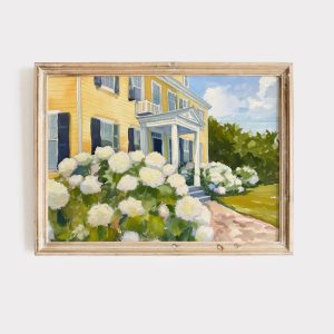 Tranh treo tường Yellow Coastal Home Art Hydrangea Garden, Cape May Print