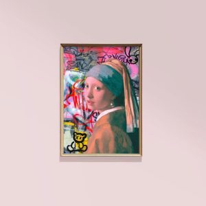 Tranh treo tường Altered Painting, Altered Vintage Painting, Portrait Painting Detail,Printable Art