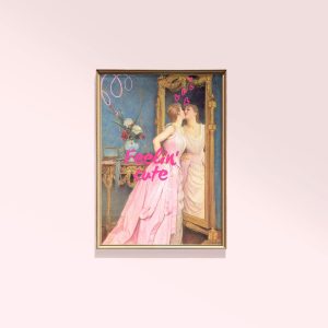 Tranh treo tường Altered Painting, Altered Vintage Painting, Portrait Painting Detail,Printable Art