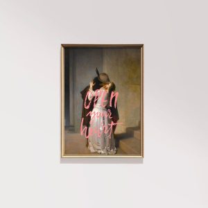 Tranh treo tường Altered Painting, Altered Vintage Painting, Portrait Painting Detail,Printable Art