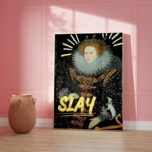 Tranh treo tường Retro pop art, Framed Print,Altered Vintage ,Portrait Painting,Printed Art