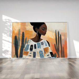 Tranh treo tường Abstract Black Woman in The Desert  Black Woman Decor  Modern Woman Portrait