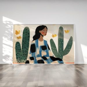 Tranh treo tường Abstract Woman in The Desert  Aesthetic Contemporary Decor  Modern Woman Portrait  Bohemian Style Feminine Decor