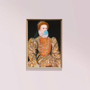 Tranh treo tường Altered Painting, Altered Vintage Painting, Portrait Painting Detail,Printable Art