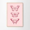 Tranh treo tường Butterfly Print Art Poster, Trendy Ticket Wall Art, Apartment Aesthetic Decor