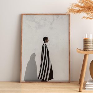 Tranh treo tường Electric Afro Woman  Contemporary Artwork  Modern Afrocentric Art  Nordic Minimalist Print