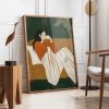 Tranh treo tường Emerald Green Abstract People Wall Art  Stripe Woman  Contemporary Artwork  Minimalist